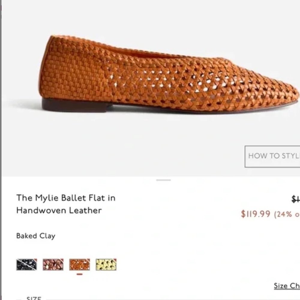Madewell The Mylie Ballet Flat in Handwoven Leather